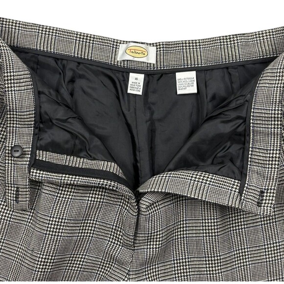 VTG Y2K Talbots Glen Plaid Wool High Rise Pleated Pants Old Money Preppy 16 - Picture 3 of 16